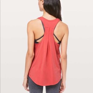 Lululemon pleated love tank, poppy coral